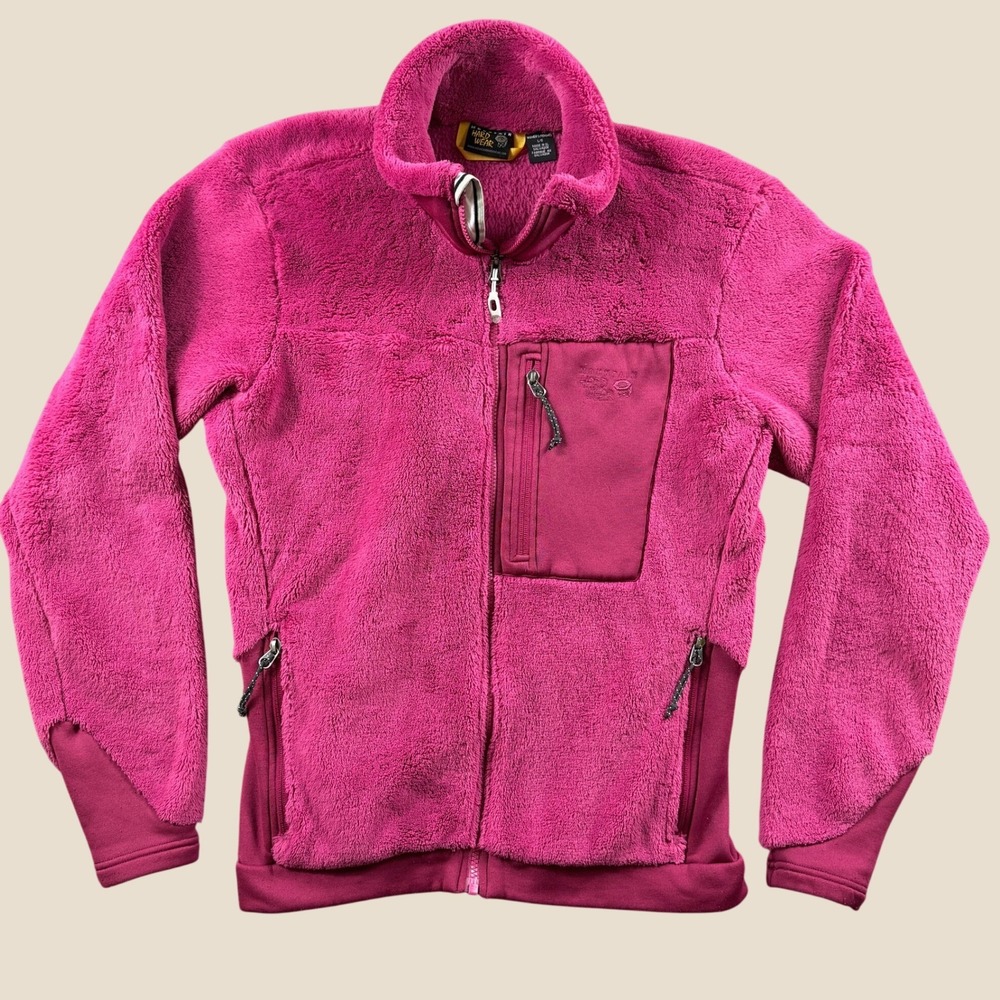 Mountain Hardwear Monkey Fleece Jacket Women L Pink Polartec Thermal Pro Woman